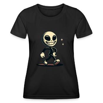 Retro Vintage Alien Halloween Costume Decoration - Women's Functional T-Shirt - black - Front - AI Model Female 172 light (172cm)