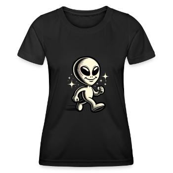 Retro Vintage Alien Halloween Costume Decoration - Women's Functional T-Shirt - black - Front - AI Model Female 172 light (172cm)