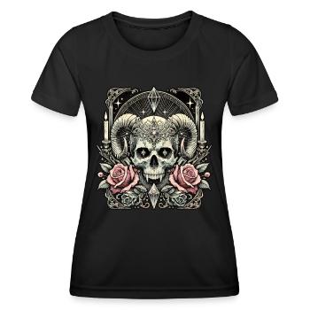 diy halPastel Goth Aesthetic Gloomy Skull Design - Women's Functional T-Shirt - black - Front - AI Model Female 172 light (172cm)
