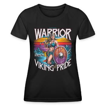 Warrior Spirit and Viking Pride für Wikinger - Frauen Funktions-T-Shirt - Schwarz - Vorne - AI Model Female 172 light (172cm)
