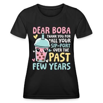 Lustiger Bubble Tea Spruch für einen Bubble Tea - Frauen Funktions-T-Shirt - Schwarz - Vorne - AI Model Female 172 light (172cm)