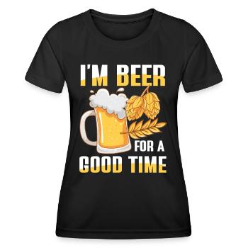 I’m beer for a good time - Frauen Funktions-T-Shirt - Schwarz - Vorne - AI Model Female 172 light (172cm)