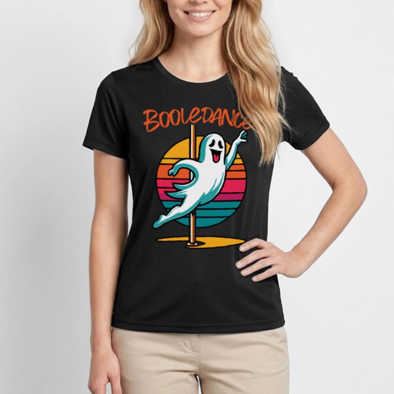 Funny Boolean Dance Saying Pole Dance Ghost Women's Functional T-Shirt