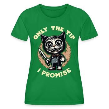 Funny Cat Saying only The Tip Psycho Cat - Women's Functional T-Shirt - kelly green - Front - AI Model Female 172 dark (172cm)