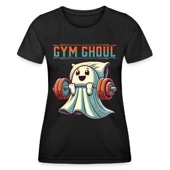Gym goule drôle fitness fantôme illustration - T-shirt sport Femme - noir - Devant - AI Model Female 172 light (172cm)