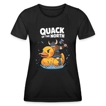 Wikinger-Krieger reitet Gummiente für Männer - Frauen Funktions-T-Shirt - Schwarz - Vorne - AI Model Female 172 light (172cm)