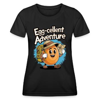 Lustiges Ei Wanderung Wandern Ausgezeichnet - Frauen Funktions-T-Shirt - Schwarz - Vorne - AI Model Female 172 light (172cm)
