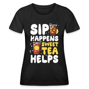 Sweet Dreams Are Made Of Teas für einen Bubble - Frauen Funktions-T-Shirt - Schwarz - Vorne - AI Model Female 172 light (172cm)