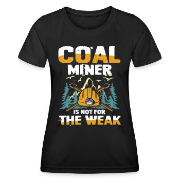 Coal Miner für einen Bergmann und Minenarbeiter - Frauen Funktions-T-Shirt - Schwarz - Vorne - AI Model Female 172 light (172cm)