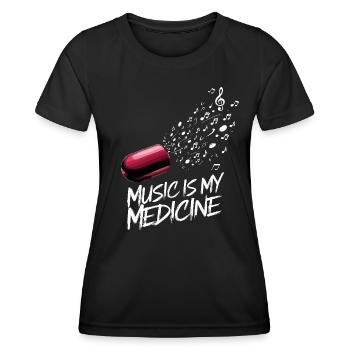Musik ist meine Medizin für Musikliebhaber - Frauen Funktions-T-Shirt - Schwarz - Vorne - AI Model Female 172 light (172cm)