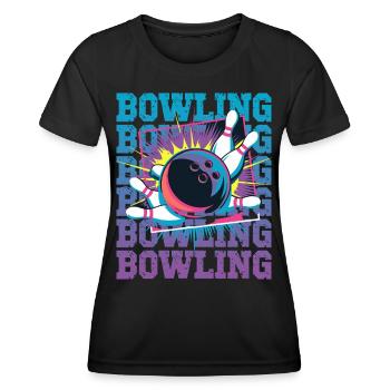 Bowling fun for bowling fans: Dynamic - Women's Functional T-Shirt - black - Front - AI Model Female 172 light (172cm)