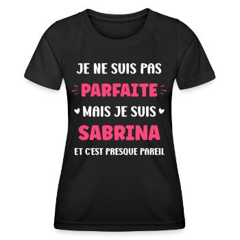 Sabrina - T-shirt sport Femme - noir - Devant - AI Model Female 172 light (172cm)