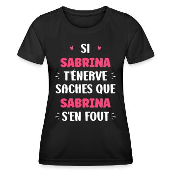 Sabrina - T-shirt sport Femme - noir - Devant - AI Model Female 172 light (172cm)