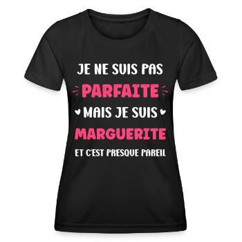 Marguerite - T-shirt sport Femme - noir - Devant - AI Model Female 172 light (172cm)