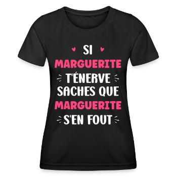 Marguerite - T-shirt sport Femme - noir - Devant - AI Model Female 172 light (172cm)