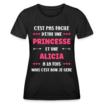 alicia - T-shirt sport Femme - noir - Devant - AI Model Female 172 light (172cm)