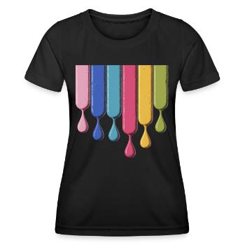 Colorful Colors Drop Blend Art - Women's Functional T-Shirt - black - Front - AI Model Female 172 light (172cm)