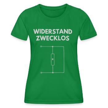 Resistance Useless Electronics Circuit Humor - Women's Functional T-Shirt - kelly green - Front - AI Model Female 172 dark (172cm)