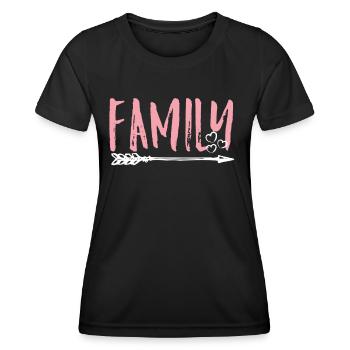 famille - T-shirt sport Femme - noir - Devant - AI Model Female 172 light (172cm)