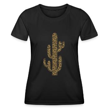 Conception de cactus avec imprimé leo - T-shirt sport Femme - noir - Devant - AI Model Female 172 light (172cm)