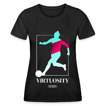 Virtuoser Frauenfußball - Frauen Funktions-T-Shirt - Schwarz - Vorne - AI Model Female 172 light (172cm)