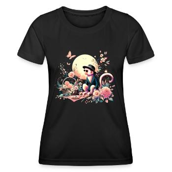 Affe beim Picknick - Frauen Funktions-T-Shirt - Schwarz - Vorne - AI Model Female 172 light (172cm)