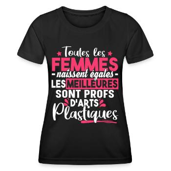 Arts Plastiques Dessin Prof Professeur Métier - T-shirt sport Femme - noir - Devant - AI Model Female 172 light (172cm)