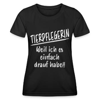 Tierpflegerin Lustiger Spruch Beruf Tiere Geschenk - Frauen Funktions-T-Shirt - Schwarz - Vorne - AI Model Female 172 light (172cm)