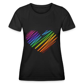 Cœur de fierté | Rainbow Pride Mois de la liberté - T-shirt sport Femme - noir - Devant - AI Model Female 172 light (172cm)