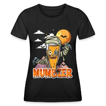 Halloween Mumbier | Humor Mumie Bier 31. Oktober - Frauen Funktions-T-Shirt - Schwarz - Vorne - AI Model Female 172 light (172cm)