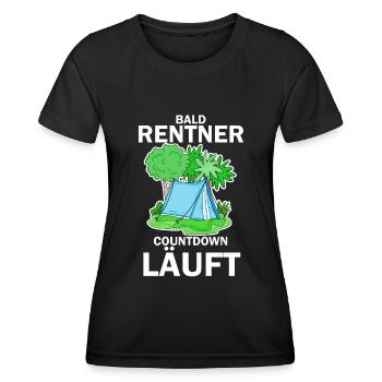Bald Rentner Countdown läuft - Frauen Funktions-T-Shirt - Schwarz - Vorne - AI Model Female 172 light (172cm)