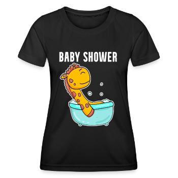 Baby Shower Baignoire Giraffe - T-shirt sport Femme - noir - Devant - AI Model Female 172 light (172cm)