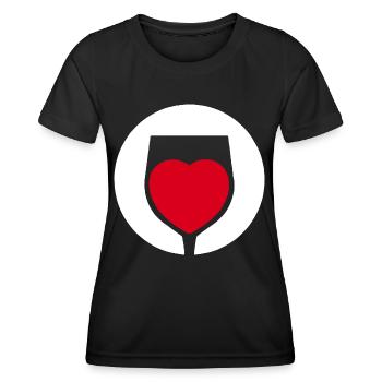Wine Love Wine Glass Wine Drinker - Women's Functional T-Shirt - black - Front - AI Model Female 172 light (172cm)