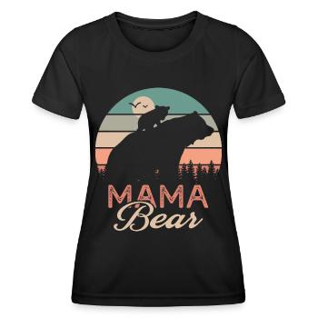 mama bear gift t shirt mom bear mama - Women's Functional T-Shirt - black - Front - AI Model Female 172 light (172cm)