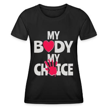 Mon corps Ma décision - T-shirt sport Femme - noir - Devant - AI Model Female 172 light (172cm)