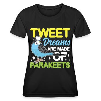 Tweet Dreams Are Made Of Parakeets - Frauen Funktions-T-Shirt - Schwarz - Vorne - AI Model Female 172 light (172cm)