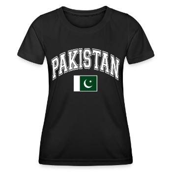Pakistan Flagge - Frauen Funktions-T-Shirt - Schwarz - Vorne - AI Model Female 172 light (172cm)