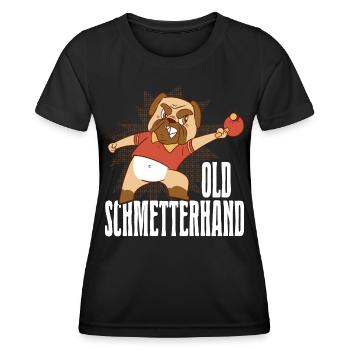 Table Tennis Hund Pingpong Outfit Dog Pong - T-shirt sport Femme - noir - Devant - AI Model Female 172 light (172cm)