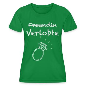 Girlfriend crossed out fiancée - Women's Functional T-Shirt - kelly green - Front - AI Model Female 172 dark (172cm)