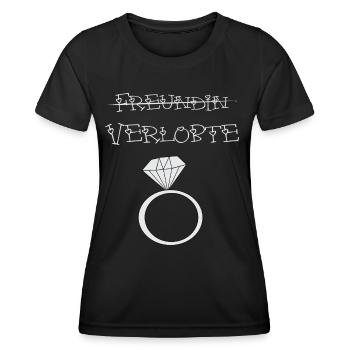 Freundin durchgestrichen Verlobte - Frauen Funktions-T-Shirt - Schwarz - Vorne - AI Model Female 172 light (172cm)