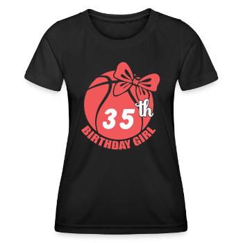 Basketball 35. Geburtstag Basketballerin - Frauen Funktions-T-Shirt - Schwarz - Vorne - AI Model Female 172 light (172cm)