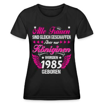 Queens born in 1985 40th birthday - Women's Functional T-Shirt - black - Front - AI Model Female 172 light (172cm)