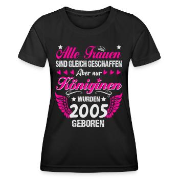 Queens born in 2005 20 Birthday - Women's Functional T-Shirt - black - Front - AI Model Female 172 light (172cm)