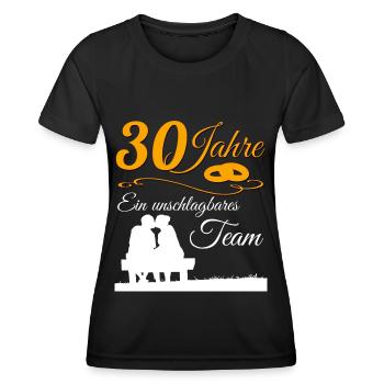 30 Jahre Perlenhochzeit 30.Hochzeitstag - Frauen Funktions-T-Shirt - Schwarz - Vorne - AI Model Female 172 light (172cm)