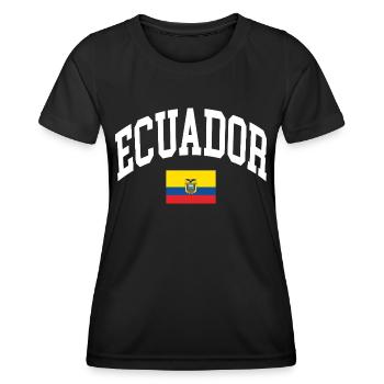 Drapeau de l’Équateur - T-shirt sport Femme - noir - Devant - AI Model Female 172 light (172cm)