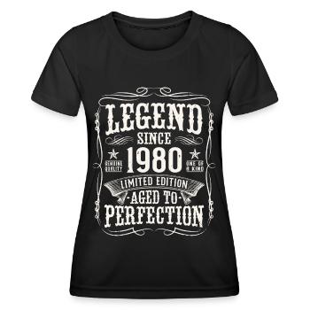 Legend 1980 Vintage Cadeau d’anniversaire - T-shirt sport Femme - noir - Devant - AI Model Female 172 light (172cm)