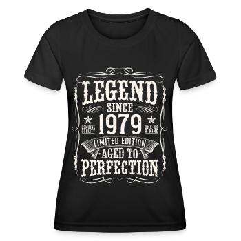 Legend 1979 Vintage Cadeau d’anniversaire - T-shirt sport Femme - noir - Devant - AI Model Female 172 light (172cm)