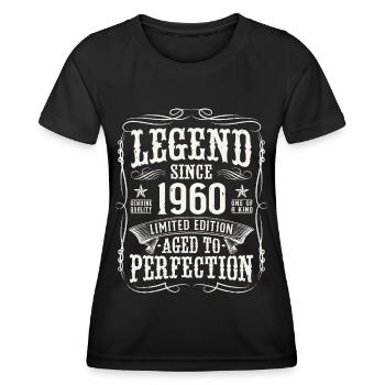 Legend 1960 Vintage Cadeau d’anniversaire - T-shirt sport Femme - noir - Devant - AI Model Female 172 light (172cm)