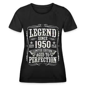 Legend 1950 Vintage Cadeau d’anniversaire - T-shirt sport Femme - noir - Devant - AI Model Female 172 light (172cm)