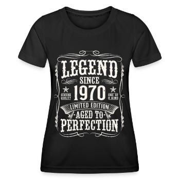 Legend 1970 Vintage Cadeau d’anniversaire - T-shirt sport Femme - noir - Devant - AI Model Female 172 light (172cm)